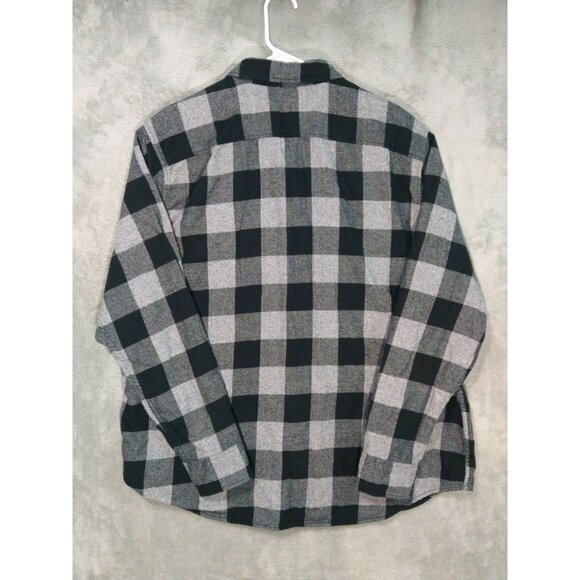 American Eagle Shirt Mens XXL Black Plaid Classic Fit Button Up Flannel Cotton - Picture 2 of 7